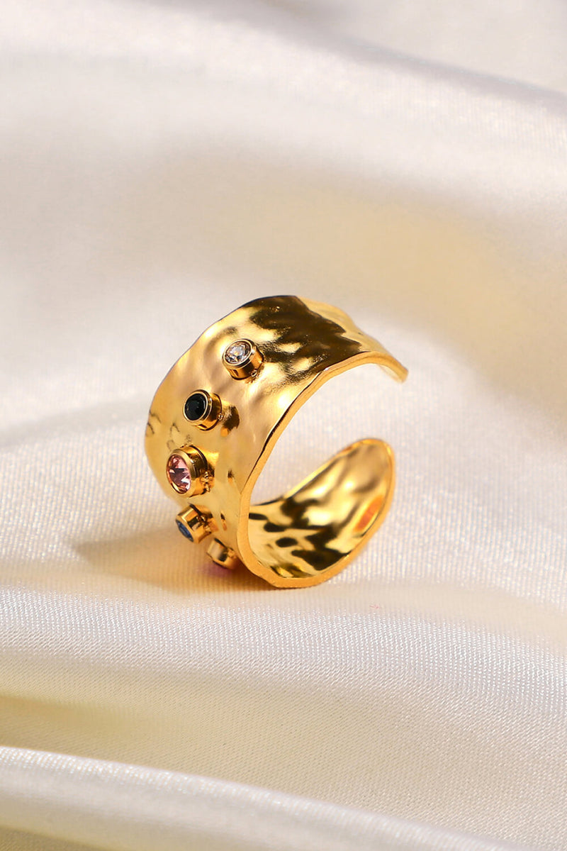 18K Gold-Plated Zircon Ring at Burkesgarb