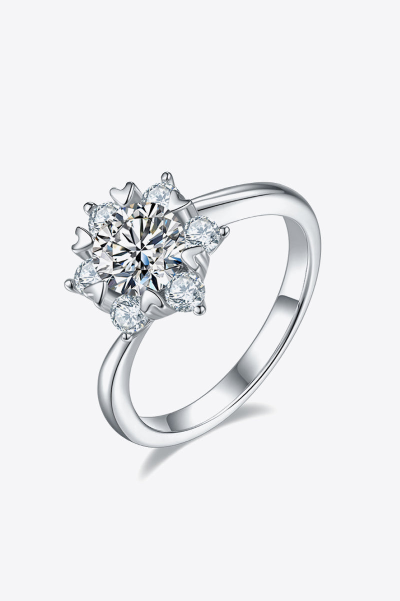 Captivating Brilliance: 1 Carat Moissanite Cluster Ring at Burkesgarb