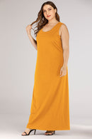 Elegance in Every Step: Plus Size Scoop Neck Maxi Tank Dress at Burkesgarb