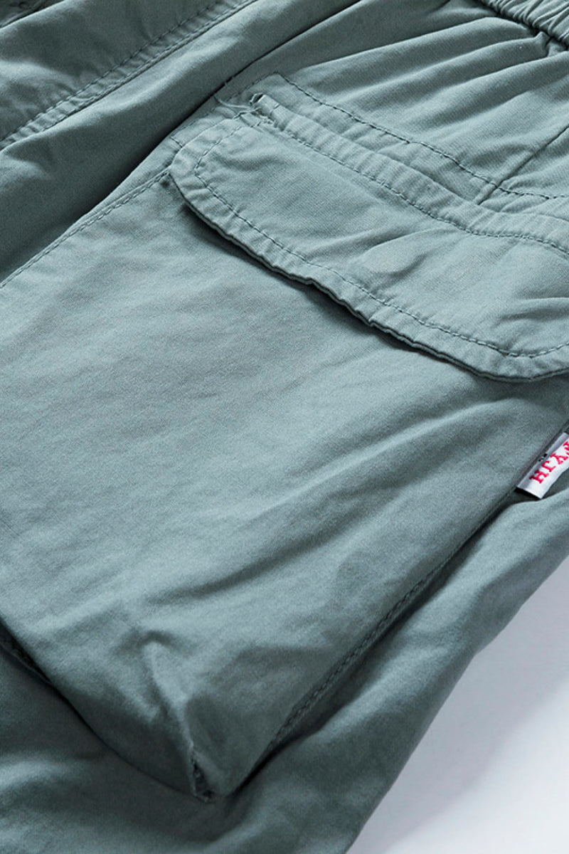 "Casual and Functional: Drawstring Cargo Shorts by Burkesgarb | Trendy and Comfortable Bottoms"