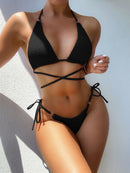 Get Beach-Ready: Halter Neck Tie Bikini Set at Burkesgarb