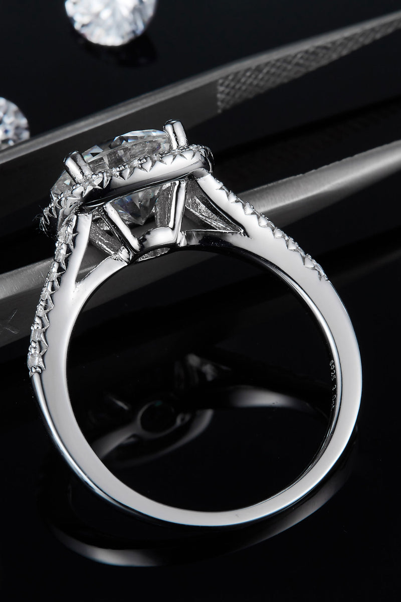 Elegance Redefined: 3 Carat Moissanite Halo Ring at Burkesgarb