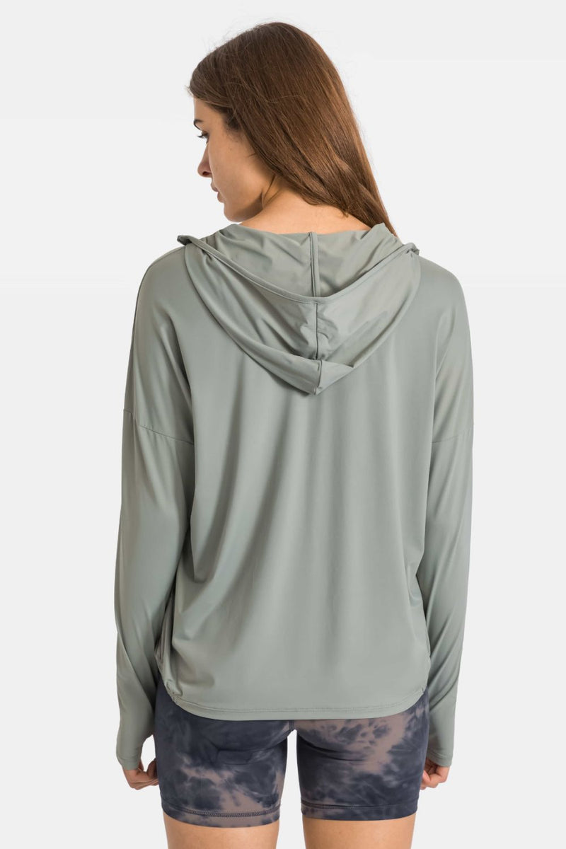 Stay Cozy and Stylish with the Zip Up Dropped Shoulder Hooded Sports Jacket at Burkesgarb