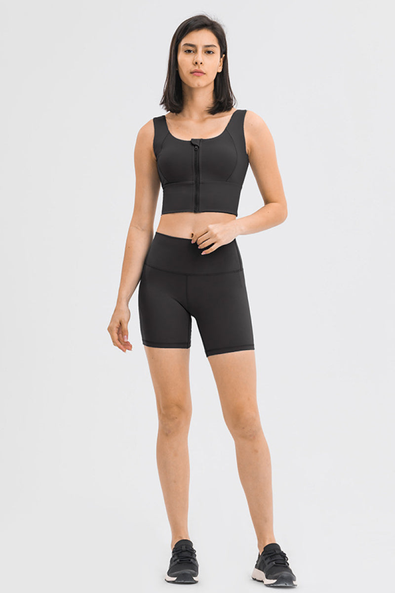 Stay Active and Stylish: Zipper Front Sport Tank Top at Burkesgarb