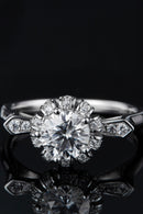 Timeless Brilliance: 1 Carat Moissanite 925 Sterling Silver Ring at Burkesgarb