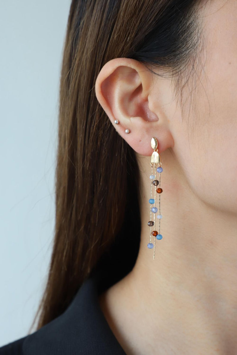 "Make a Statement with Beaded Long Chain Earrings by Burkesgarb"