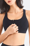 Stay Comfy and Supported with the Zip-Up Racerback Sports Bra at Burkesgarb