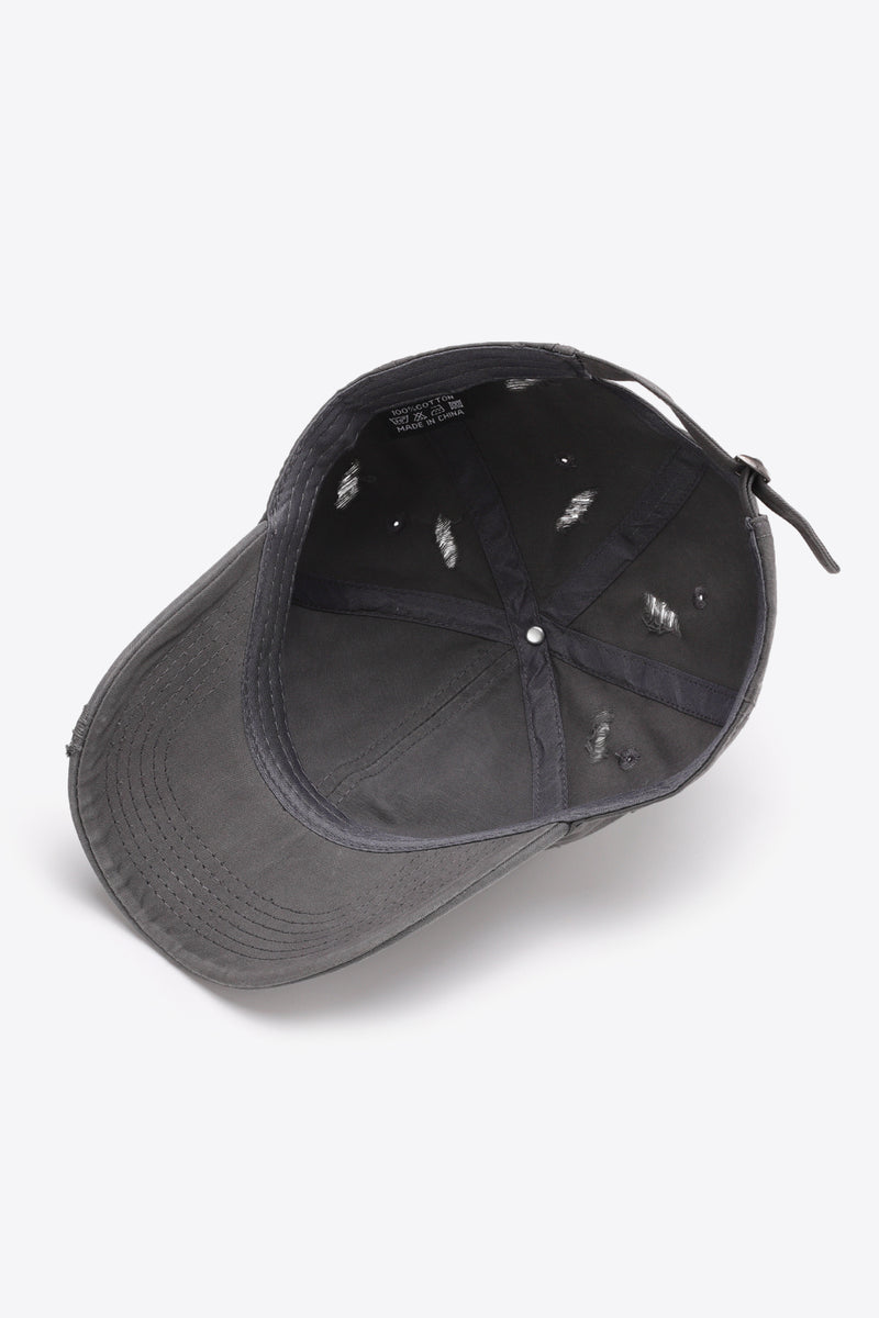 "Cool and Casual: Distressed Adjustable Baseball Cap by Burkesgarb | Trendy and Comfortable Headwear"