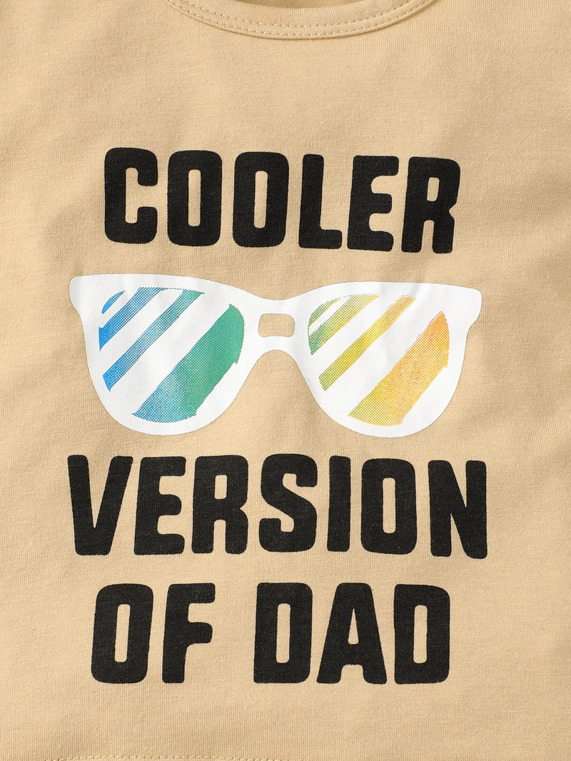 "Cooler Version of Dad: Boys Tee and Shorts Set for Stylish Little Ones"