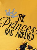 "Fun and Trendy: Girls Slogan Graphic Top and Sunflower Print Shorts Set by Burkesgarb | Playful and Stylish for Young Fashionistas"