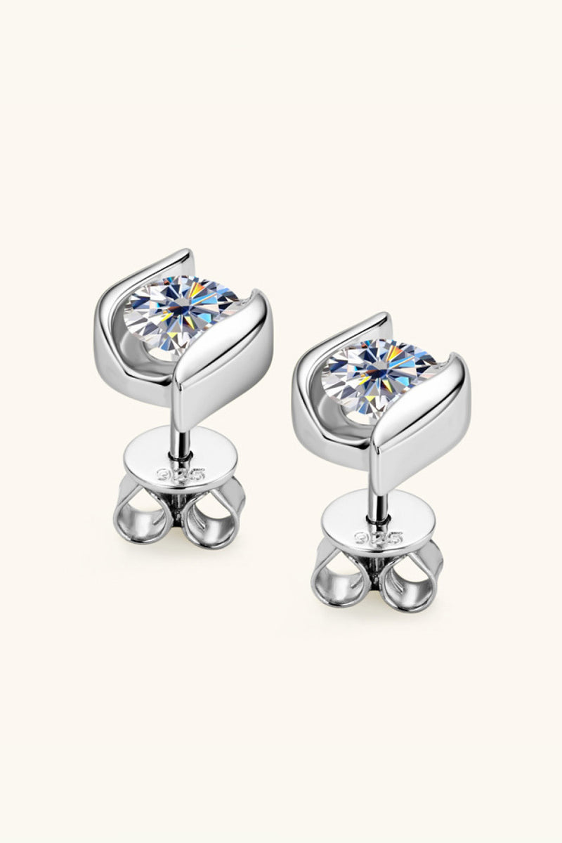 Elegance Defined: 1 Carat Moissanite Stud Earrings at Burkesgarb