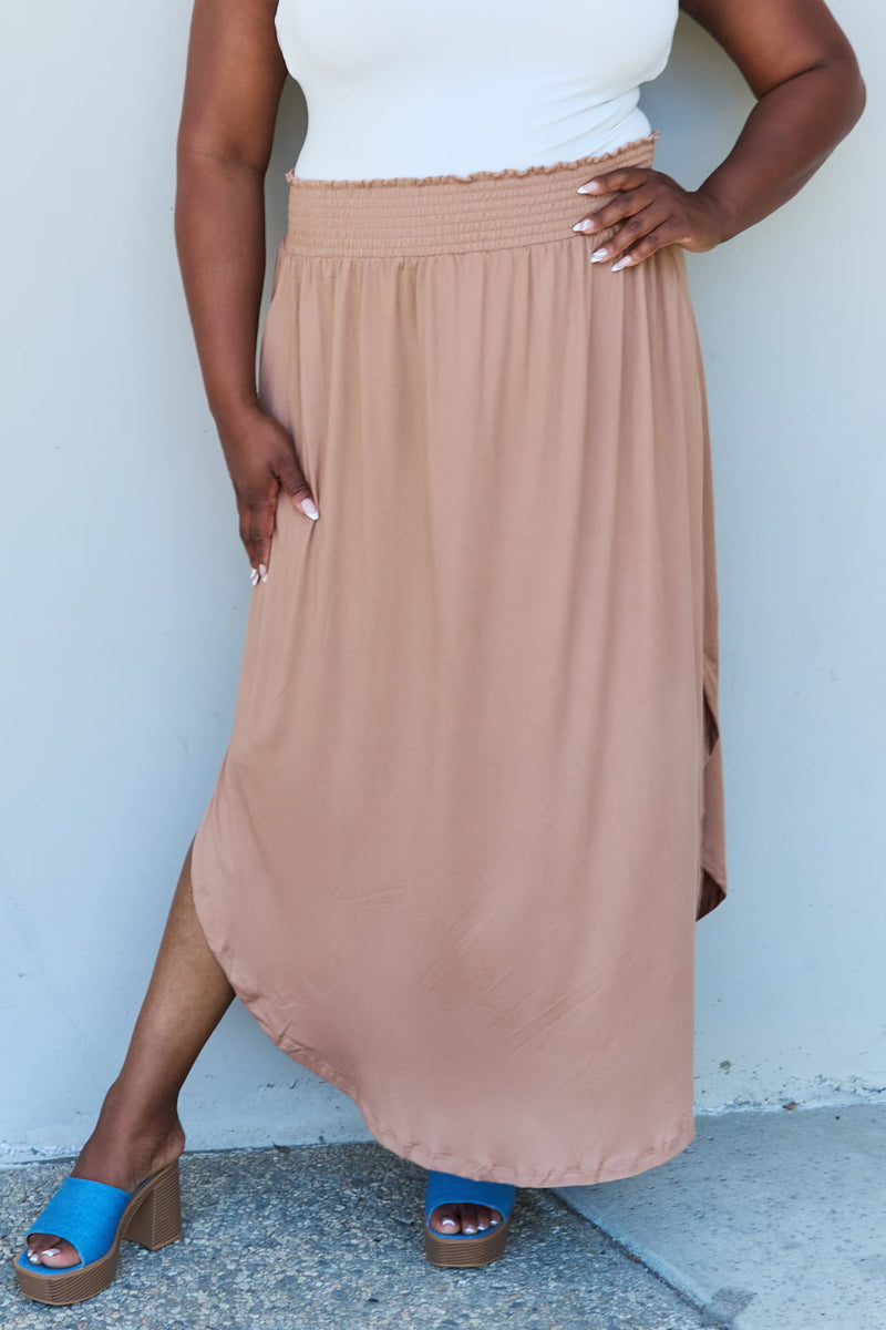 "Effortless Elegance: Tan Maxi Skirt by Burkesgarb | Stylish and Versatile Women's Bottom"