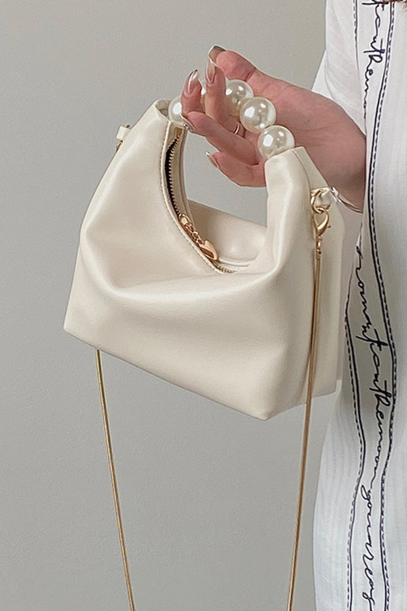 Luxurious Leather Pearl Handbag | Burkesgarb - Elegance in Every Detail