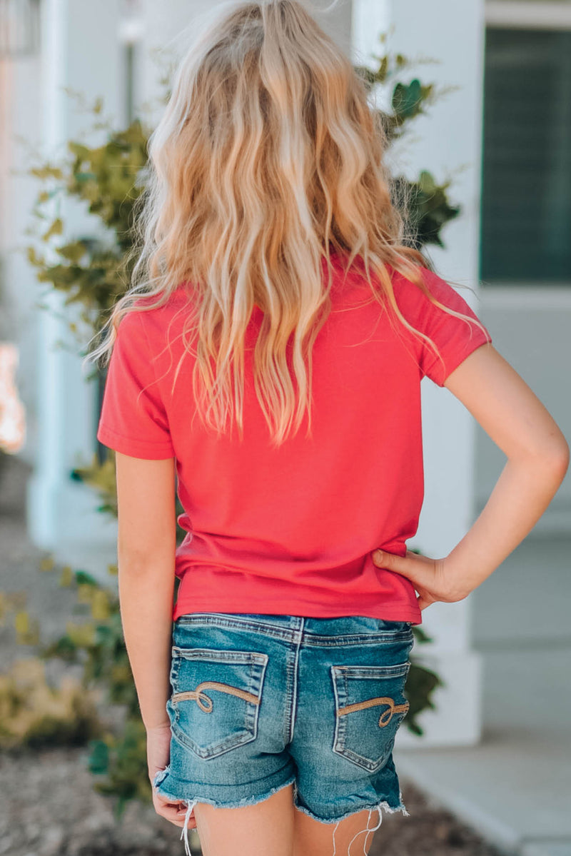 Spread Happiness with our Girls' 'Happy Girl' Short Sleeve T-Shirt at Burkesgarb