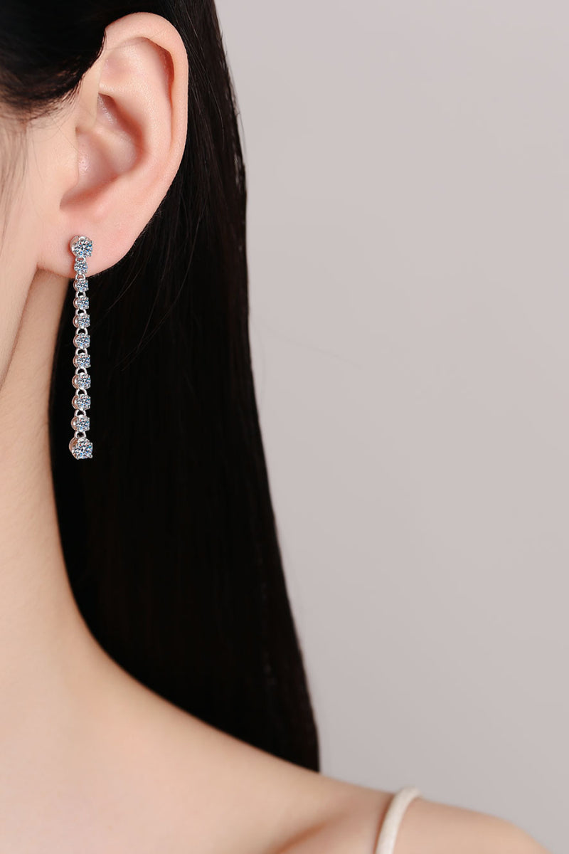 "Elegance Redefined: 1.18 Carat Moissanite Long Earrings"