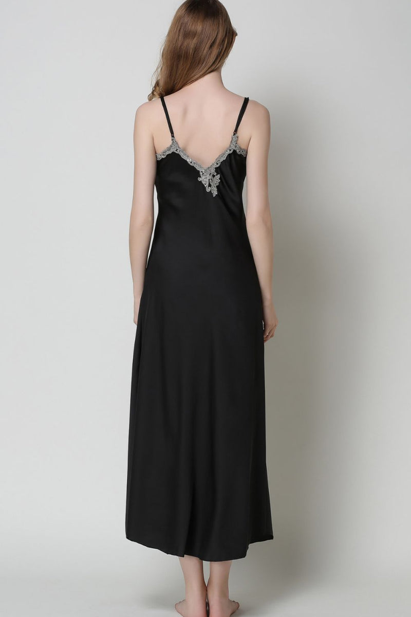 "Luxurious Comfort: Full Size Satin Night Dress at Burkesgarb