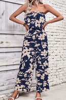 Embrace Effortless Style with the Wide Leg Strapless Floral Jumpsuit