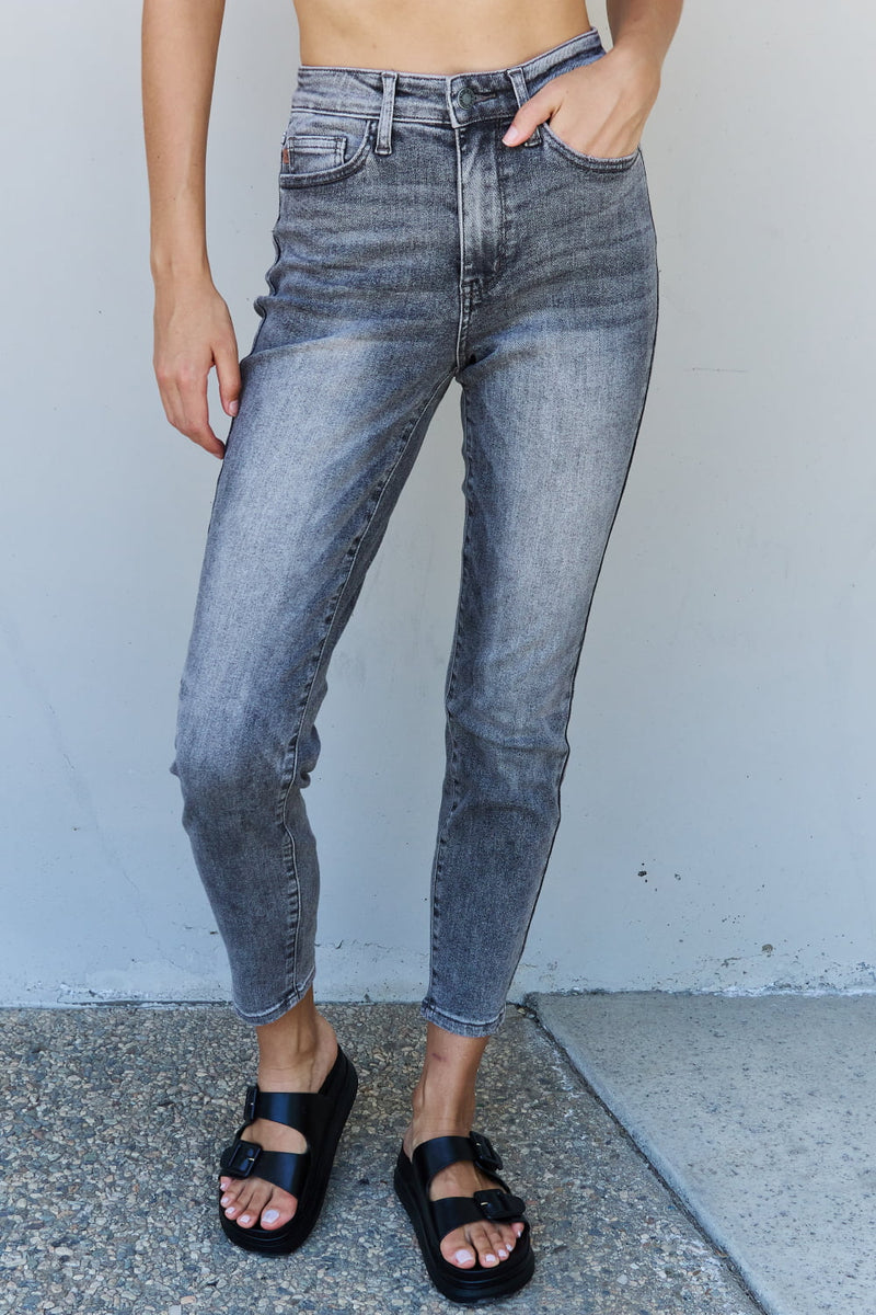 "Step into Retro Chic with Burkesgarb's High Waisted Button Fly Wide Leg Jeans | Trendy and Comfortable Denim"