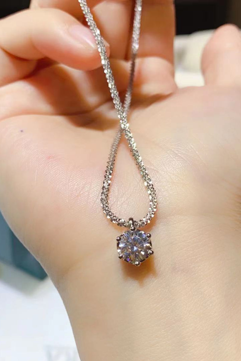 Sparkling Elegance: 1 Carat Moissanite Necklace at Burkesgarb