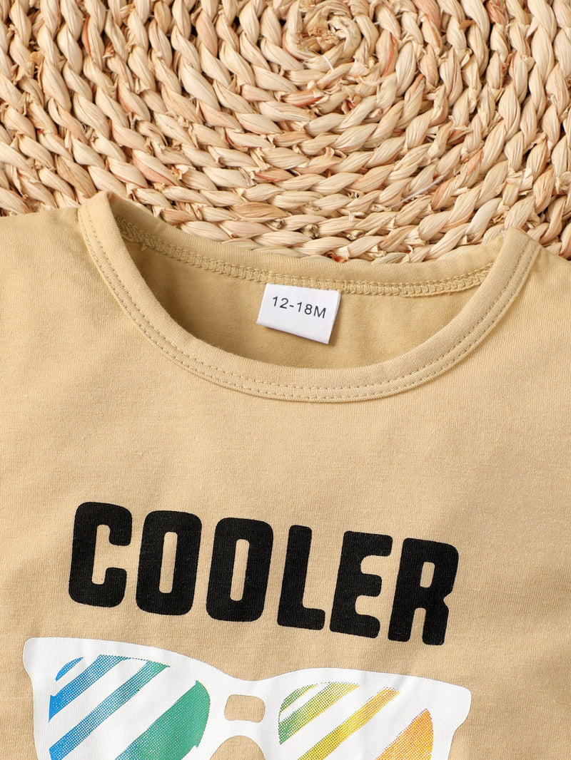 "Cooler Version of Dad: Boys Tee and Shorts Set for Stylish Little Ones"