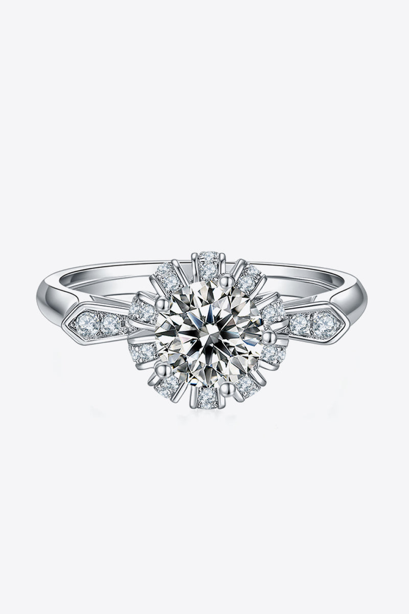 Timeless Brilliance: 1 Carat Moissanite 925 Sterling Silver Ring at Burkesgarb