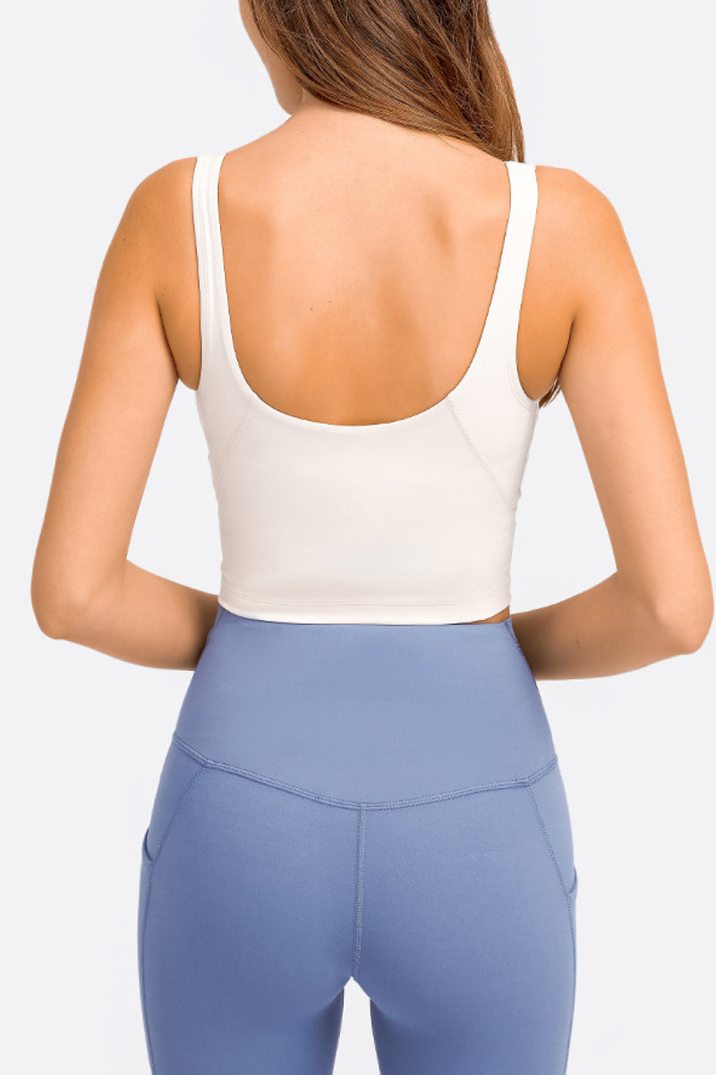 Enhance Your Workout Style with the Deep V-Neck Crop Sports Bra at Burkesgarb