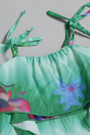 "Sweet and Stylish: Girls Floral Ruffled Dress by Burkesgarb | Adorable and Trendy for Young Fashionistas"