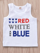 Celebrate in Style with Kids Graphic Tank and US Flag Shorts Set | Burkesgarb