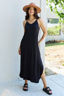 Elevate Your Style with the Ninexis Good Energy Full Size Cami Side Slit Maxi Dress in Black from Burkesgarb