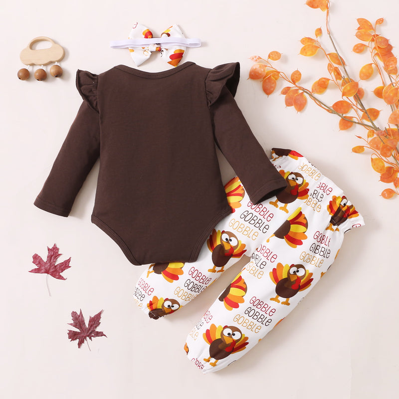 Celebrate Your Baby's First Thanksgiving with our MY 1ST THANKS GIVING Graphic Bodysuit and Pants Set