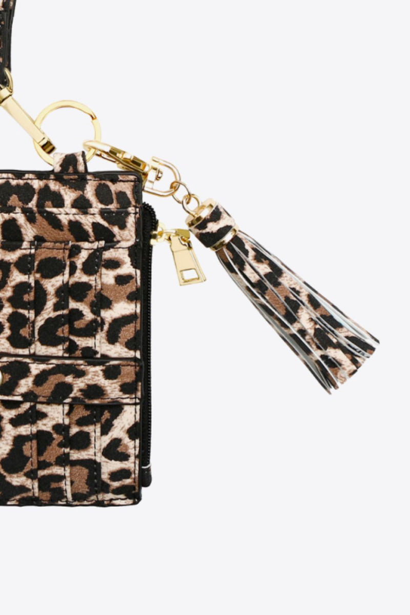 Stay Stylish and Organized with our Leopard Keychain with Wallet