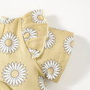 "Adorable and Stylish: Floral Ruffle Shoulder Babydoll Top and Jeans Set for Babies by Burkesgarb | Fashionable and Comfortable Baby Outfit"