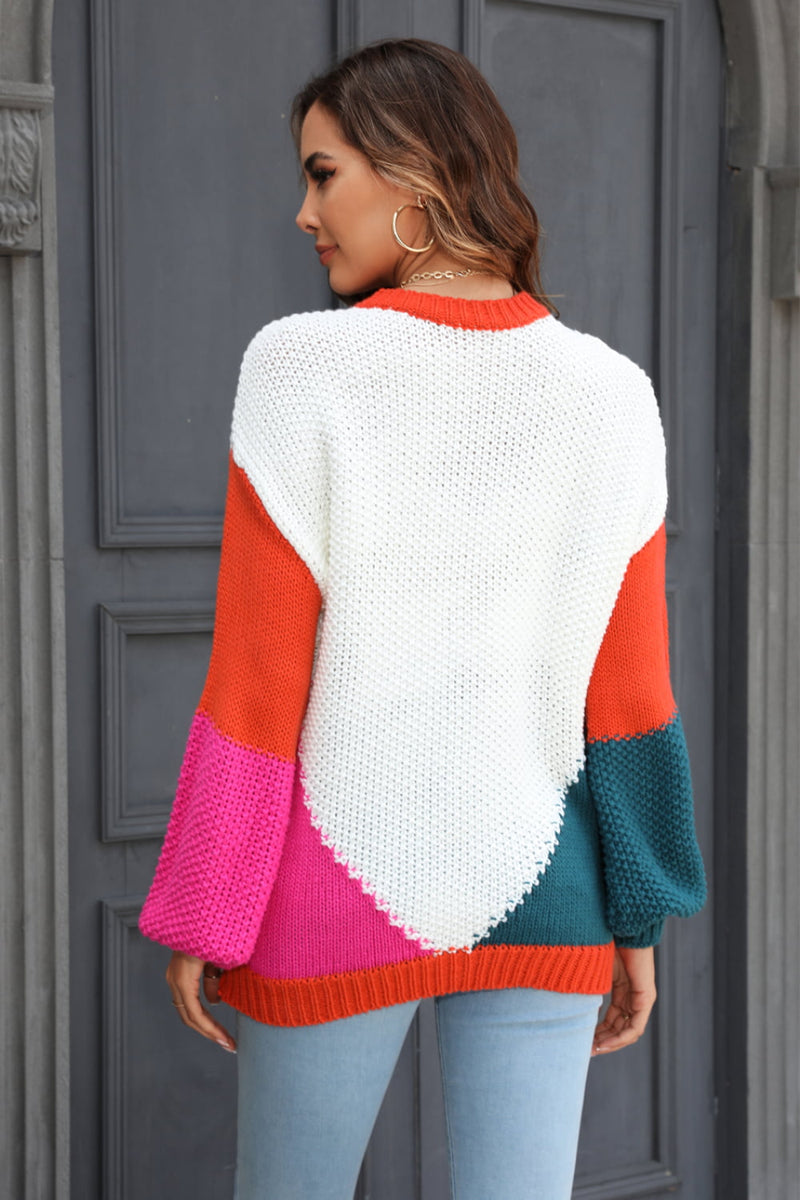 Stay Cozy and Chic with the Round Neck Drop Shoulder Sweater at Burkesgarb