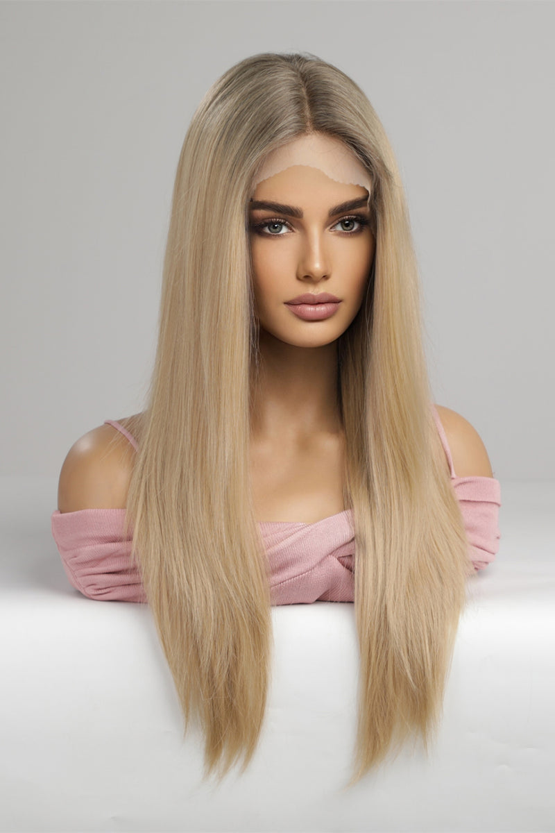 Effortless Elegance: 13*2" Lace Front Synthetic Wig, Long Straight 24" Length