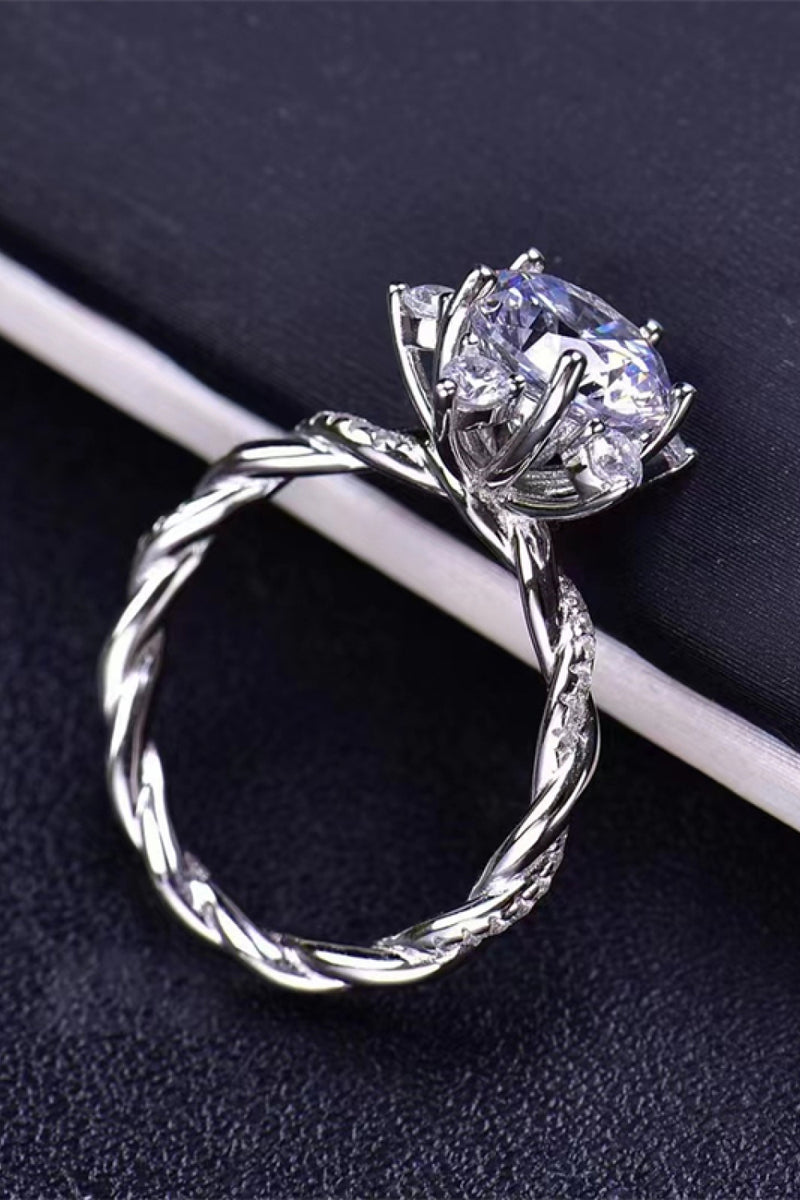 Elegance Redefined: 3 Carat Moissanite Twisted Ring at Burkesgarb