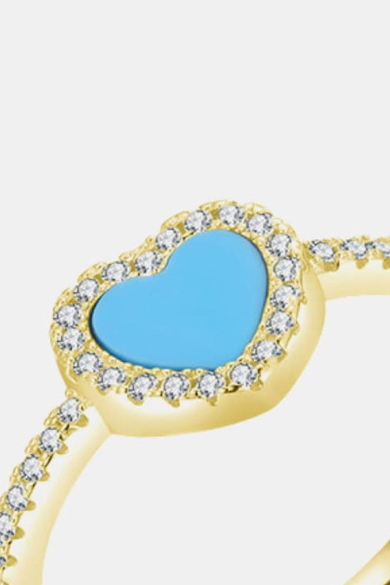 925 Sterling Silver Artificial Turquoise Ring | A Splash of Elegance