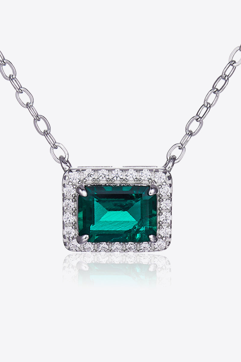 Unveiling the Unparalleled Beauty: Lab-Grown Emerald Rectangle Pendant Necklace by Burkesgarb