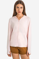 Stay Cozy and Stylish with the Zip Up Dropped Shoulder Hooded Sports Jacket at Burkesgarb