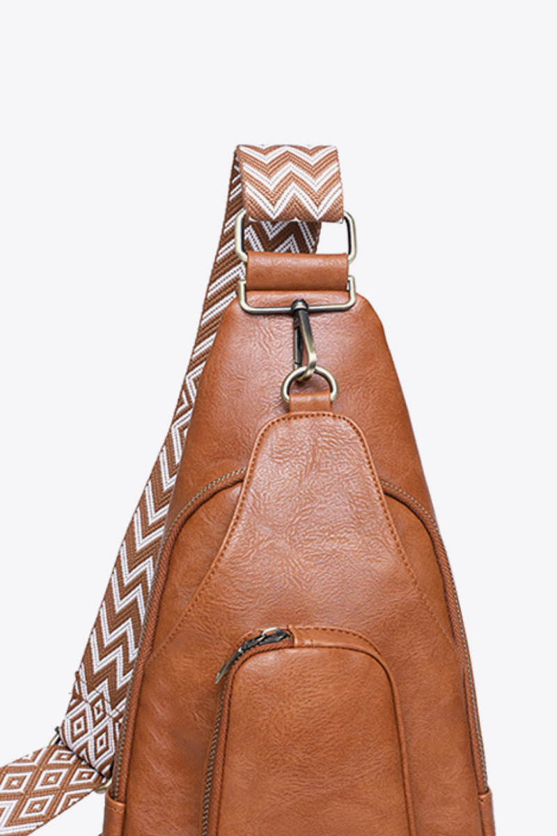 Explore in Style with the Burkesgarb Take A Trip PU Leather Sling Bag