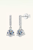 "Burkesgarb 2 Carat Moissanite Drop Earrings in 925 Sterling Silver"