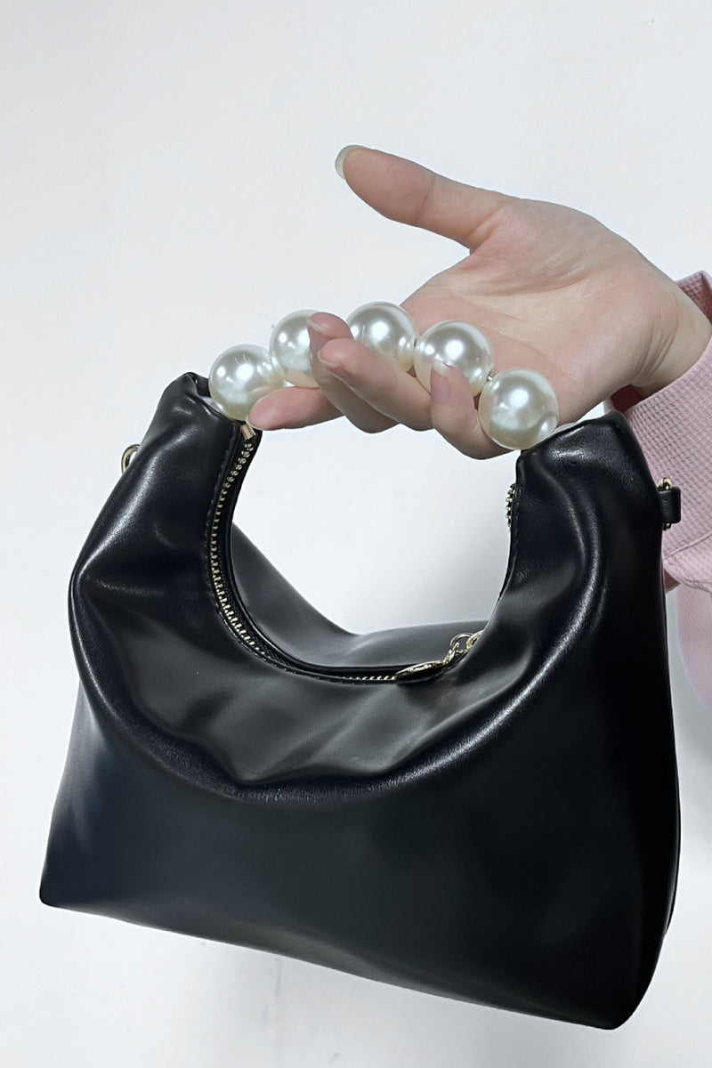 Luxurious Leather Pearl Handbag | Burkesgarb - Elegance in Every Detail