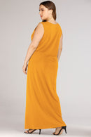 Elegance in Every Step: Plus Size Scoop Neck Maxi Tank Dress at Burkesgarb