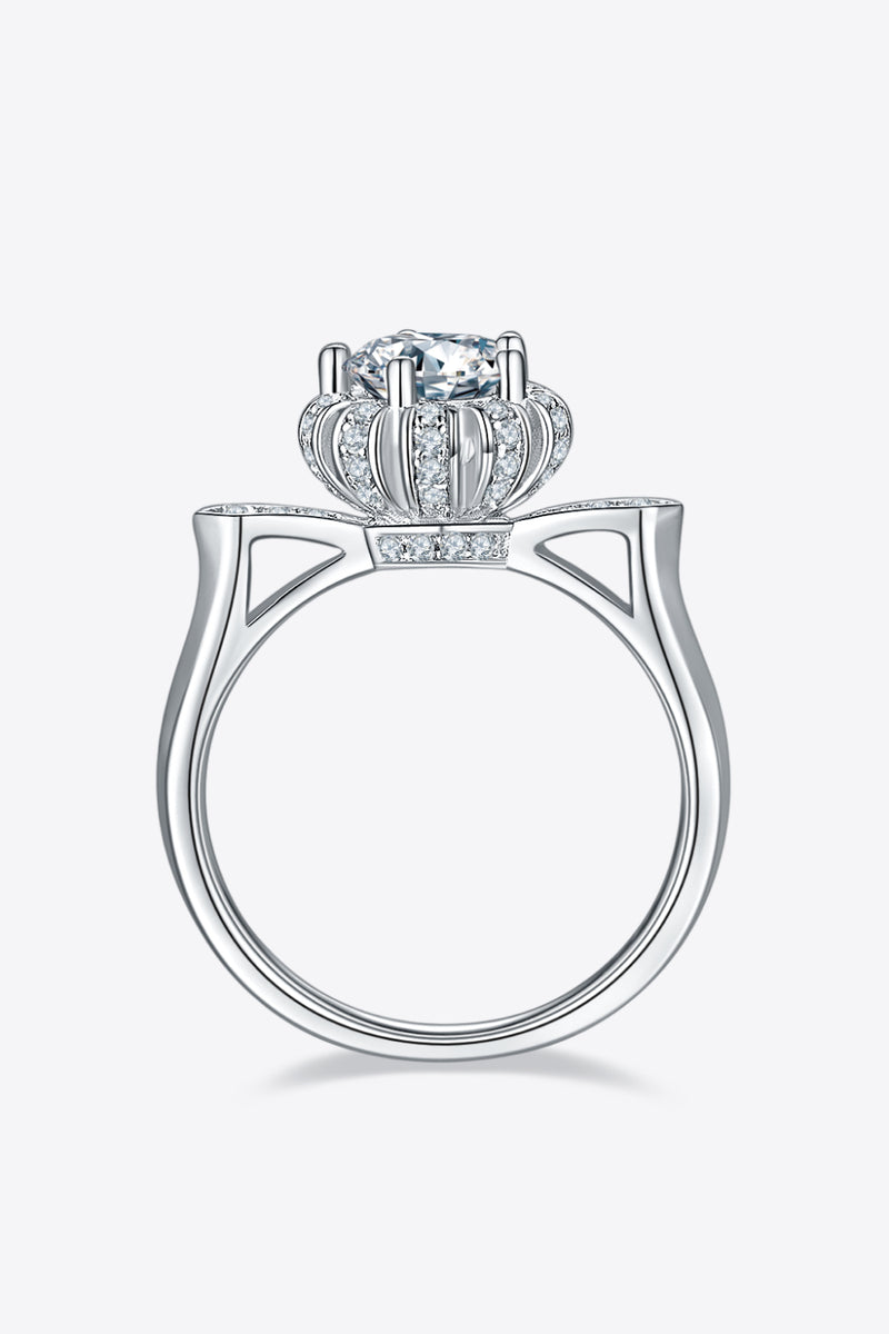 Timeless Brilliance: 1 Carat Moissanite 925 Sterling Silver Ring at Burkesgarb