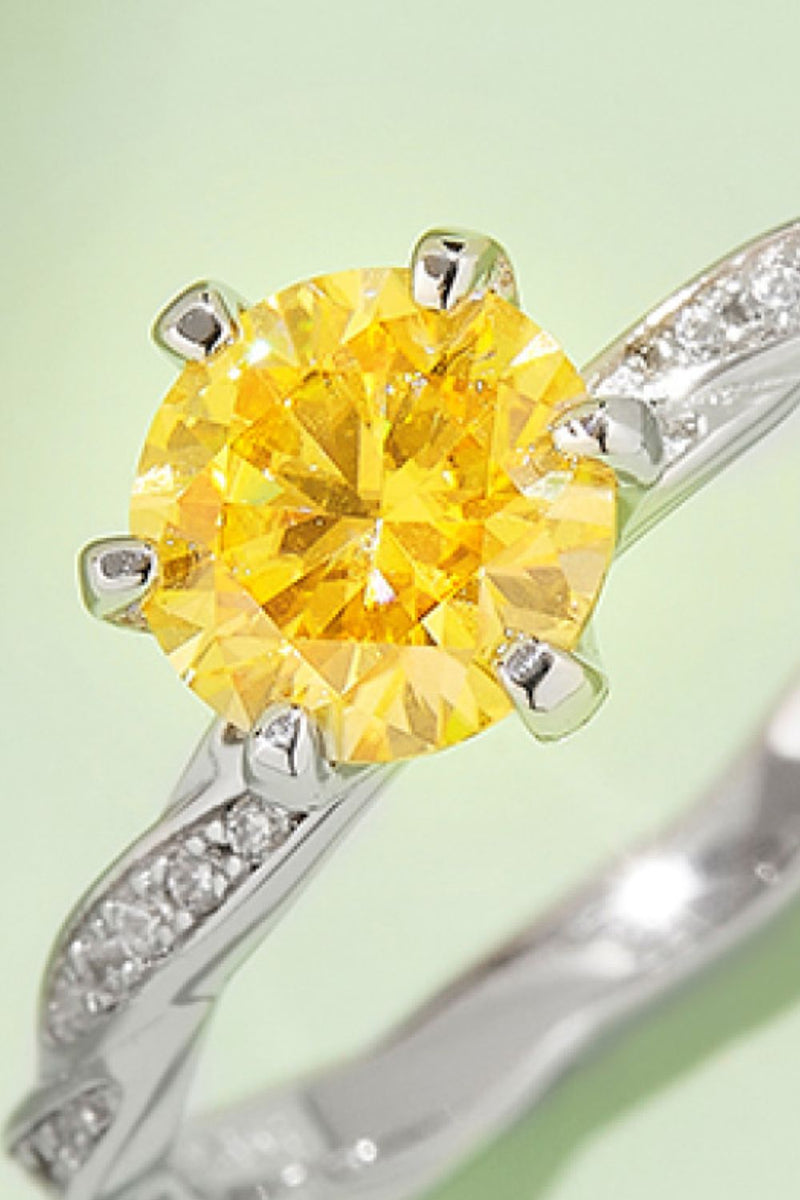 Exquisite Brilliance: 1 Carat Moissanite Contrast Ring at Burkesgarb