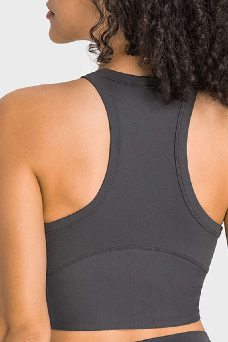 Workout in Style with Racerback Cropped Sports Tank | Burkesgarb