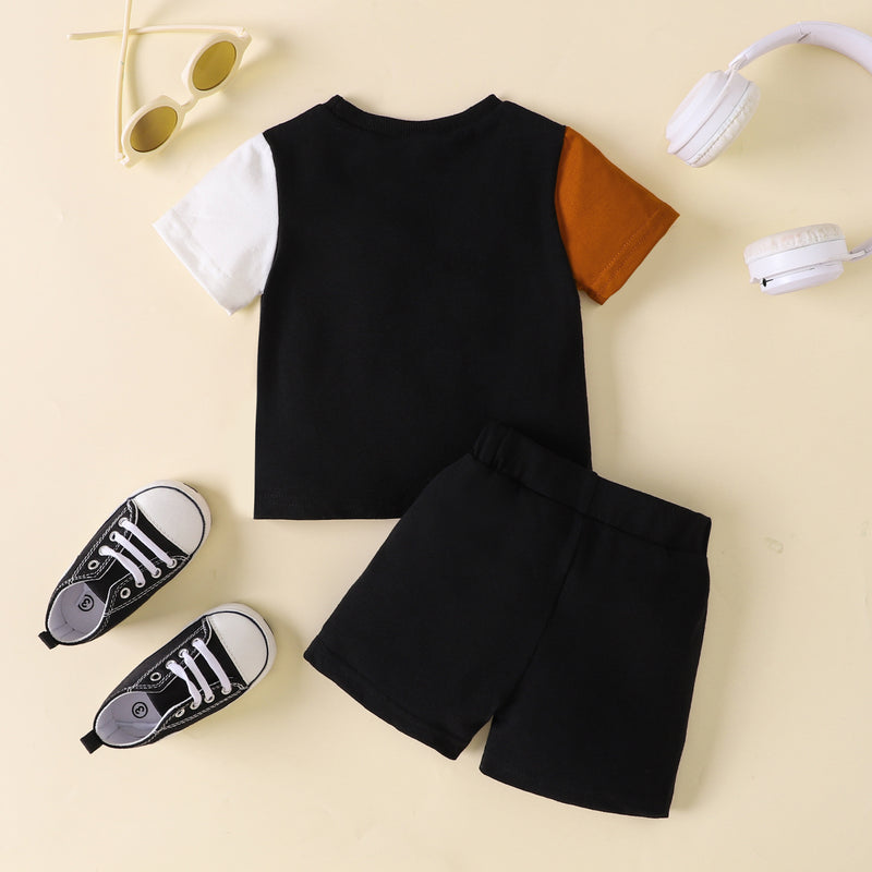 Stay Stylish and Comfortable with our NICE Color Block Tee and Shorts Set