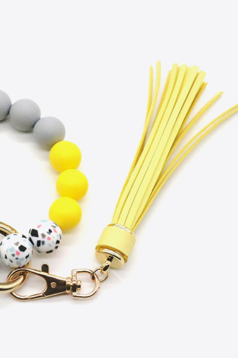 "Add Colorful Charm with the Assorted 2-Pack Multicolored Beaded Tassel Keychain by Burkesgarb"
