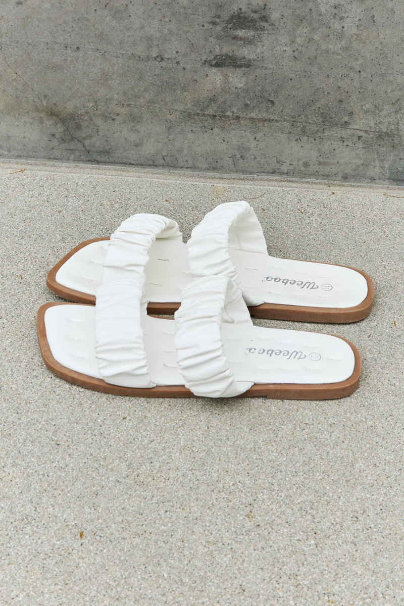 Step Out in Style with Burkesgarb Weeboo Double Strap Scrunch Sandal in White