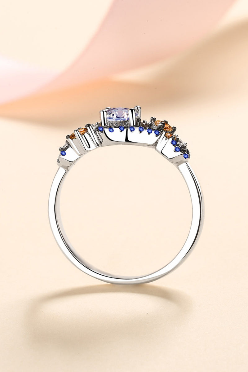 Shine Bright with Moissanite Contrast 925 Sterling Silver Ring | Burkesgarb