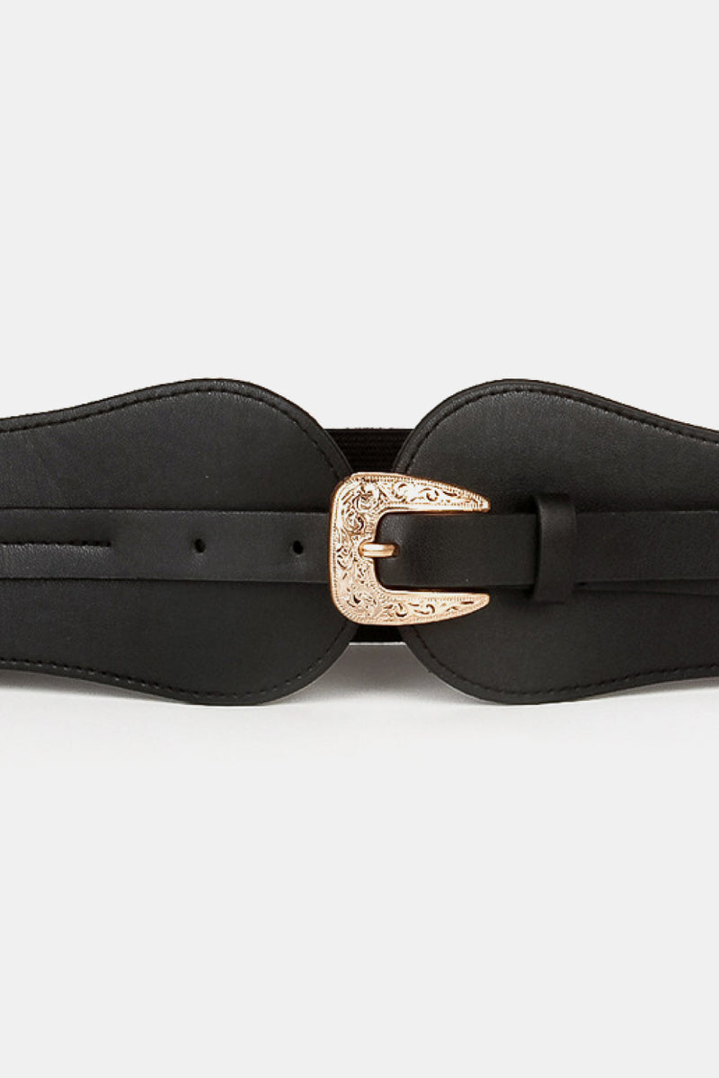 Complete Your Look with Burkesgarb Wide Elastic Belt with Alloy Buckle